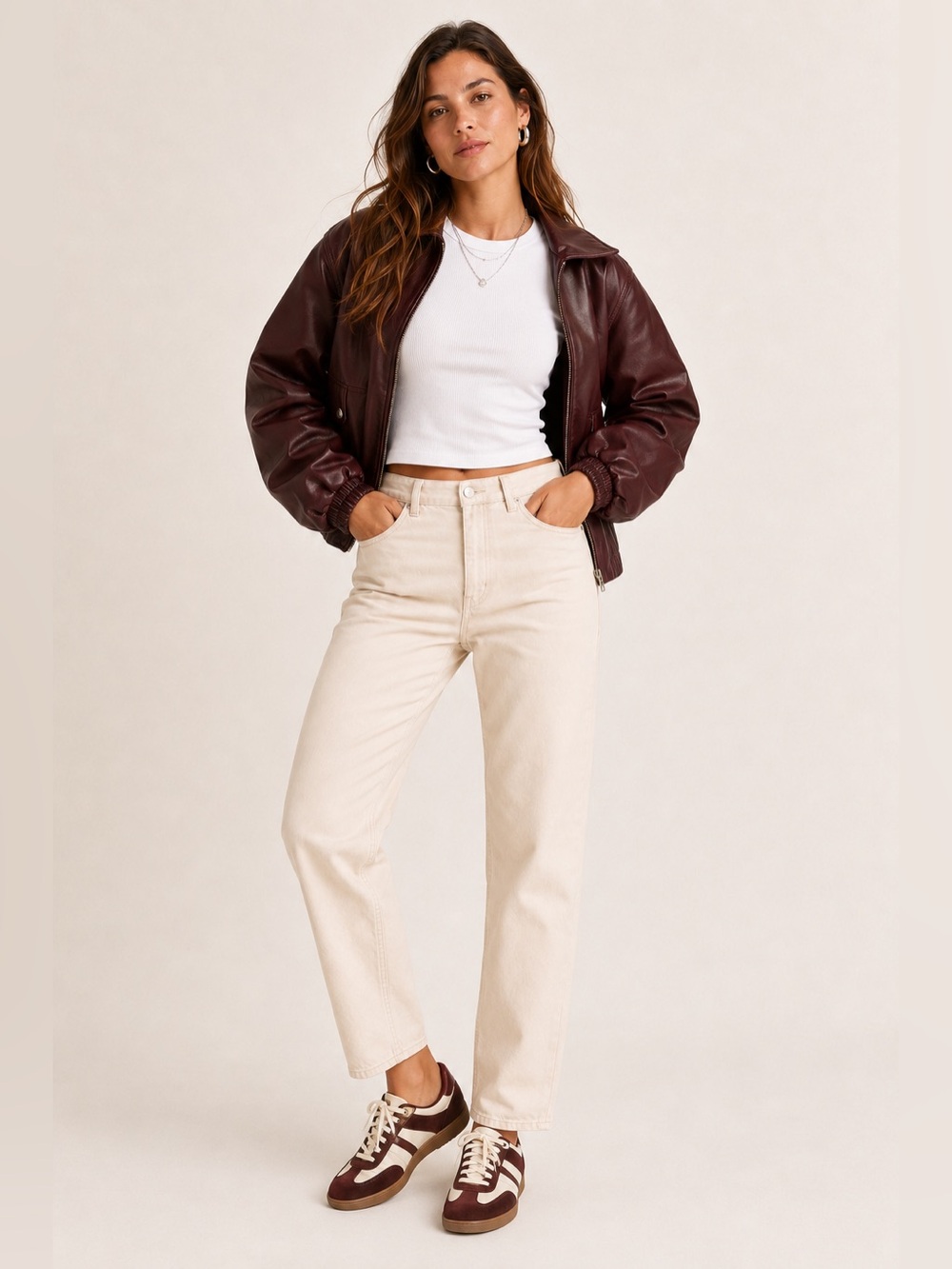 Zara Women’s Cream High Rise Straight Leg Jeans Size 6 EUR 38 Ivory Denim Ankle